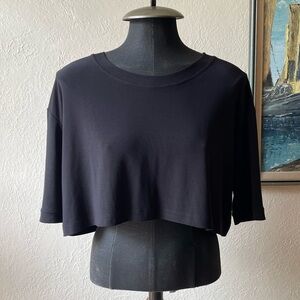 Joseph Ribkoff black short sleeved crop top size 6